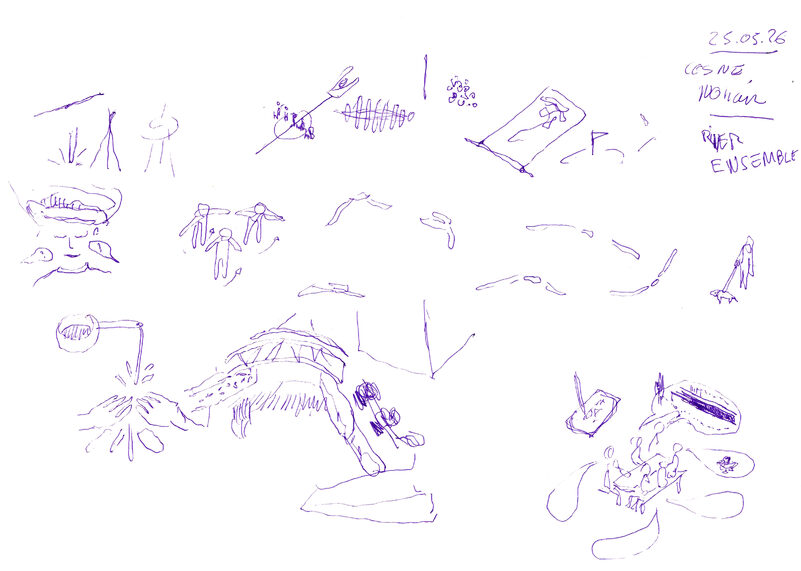 Notes dessin&eacute;es de moments marquant de la proposition.