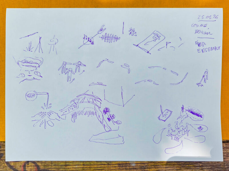 Notes dessin&eacute;es de moments marquant de la proposition.