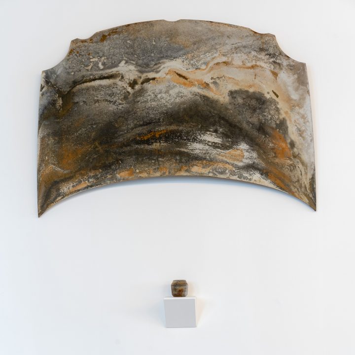 Capot de voiture. Pot r&eacute;alis&eacute; par Claire Boitel.