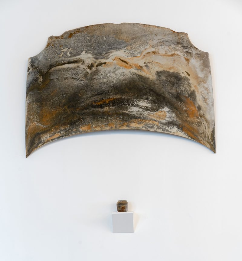 Capot de voiture. Pot r&eacute;alis&eacute; par Claire Boitel.