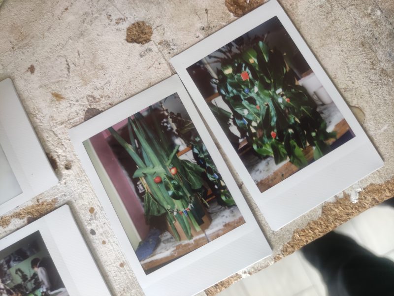 prises de vues des masques au polaro&iuml;d